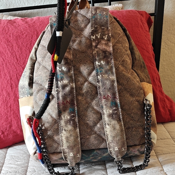 Chic Designer Brown Backpack - Picture 2 of 4